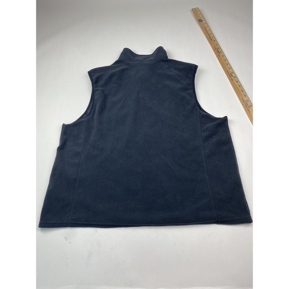 Men's L.L. BEAN Black Full Zip Polyester Fleece Vest Size XL Highland Intl. Logo - Picture 7 of 8